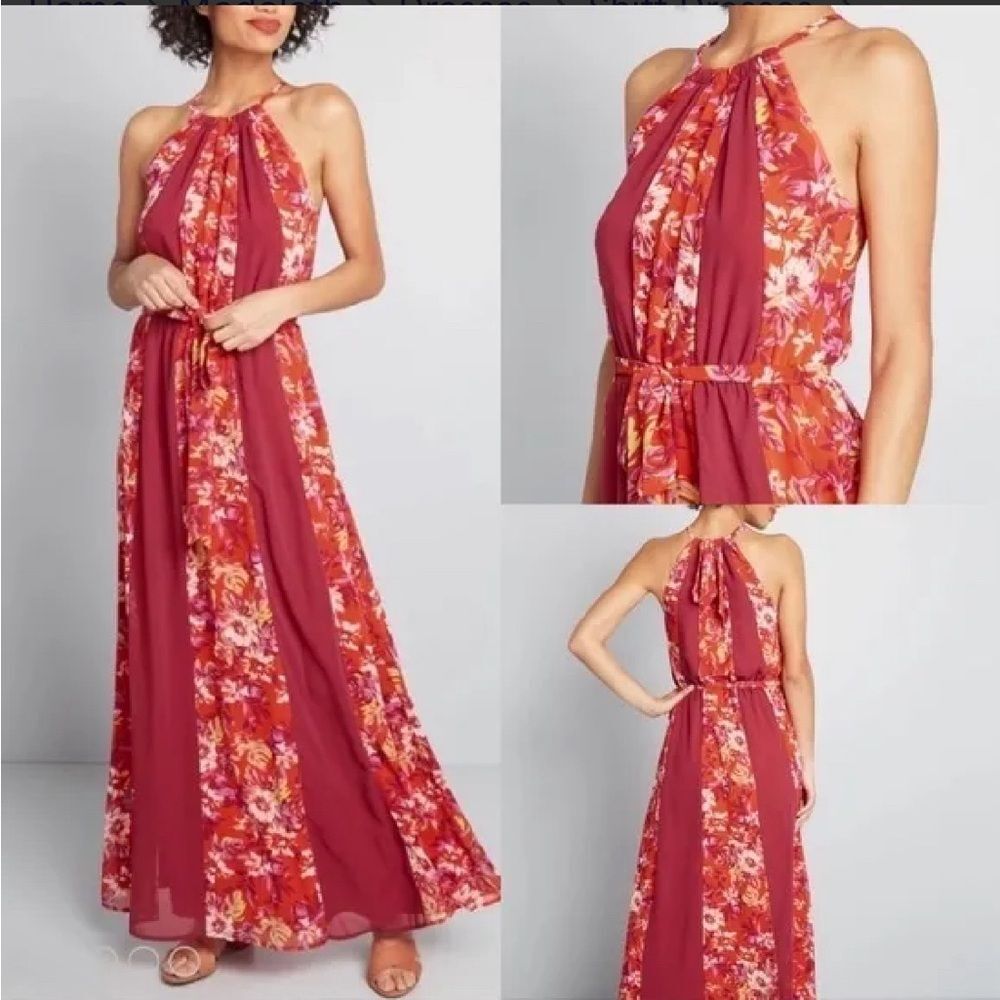 ModCloth Elegant Chiffon Maxi Dress. Size XL - Picture 2 of 13